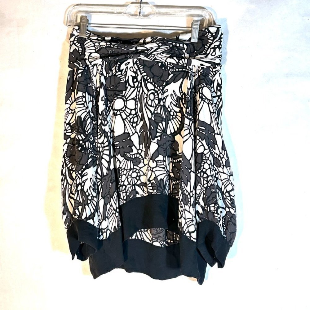 Michael Kors Shirt Top Blouse Floral Long Sleeve Black Large Boat Neck Formal - Picture 5 of 10